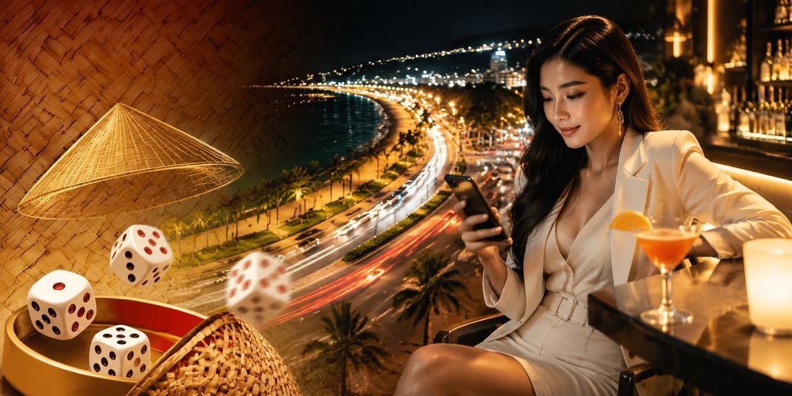 Khung cảnh chơi game bài trực tuyến ở Phan Thiết, Việt Nam